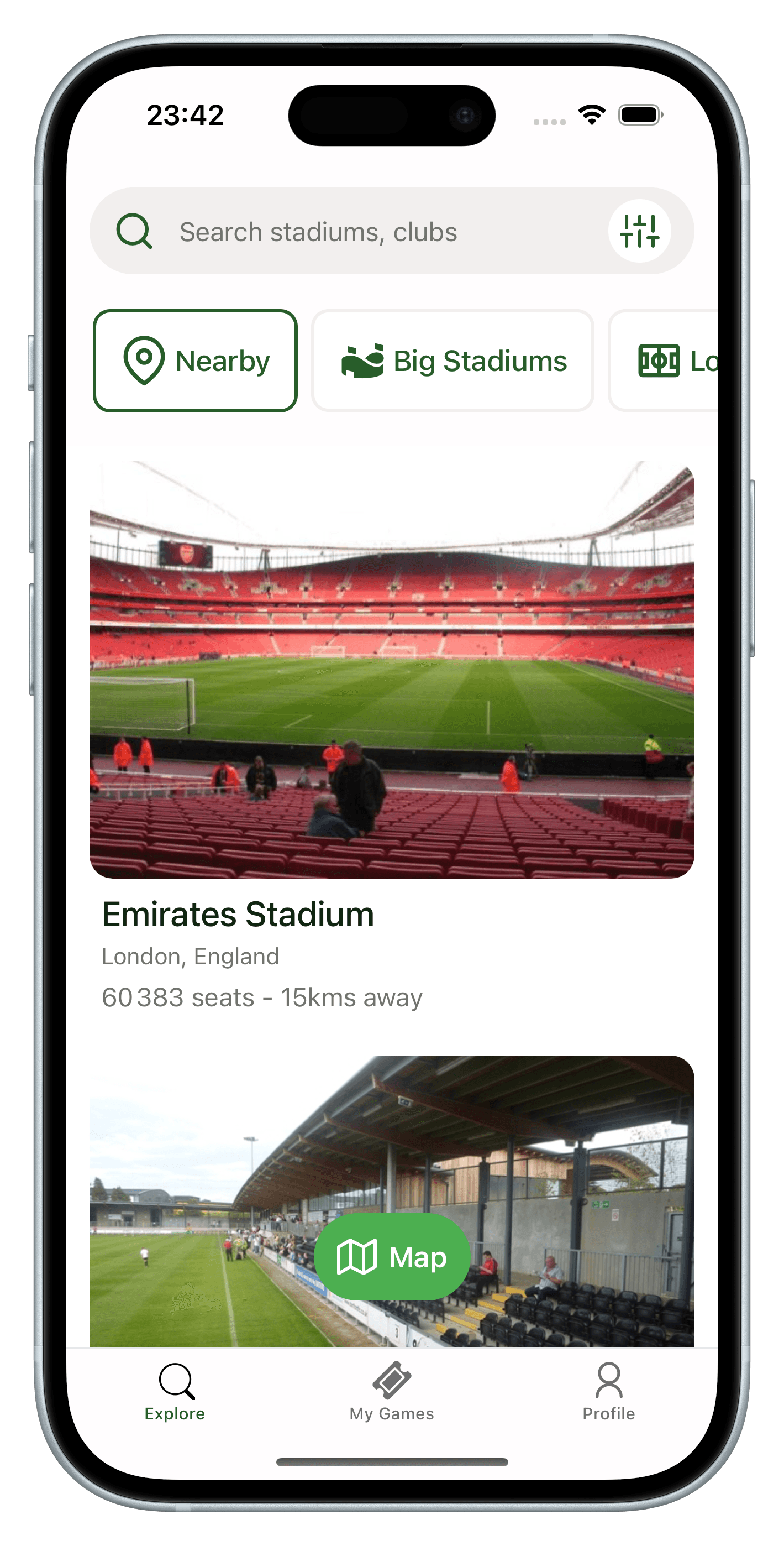 Explore stadiums